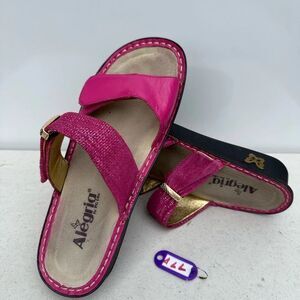 Alegria Womens US8 EU 39 Karmen Fuchsia Mixer Kar-105 Pink Slip On Slide Sandal